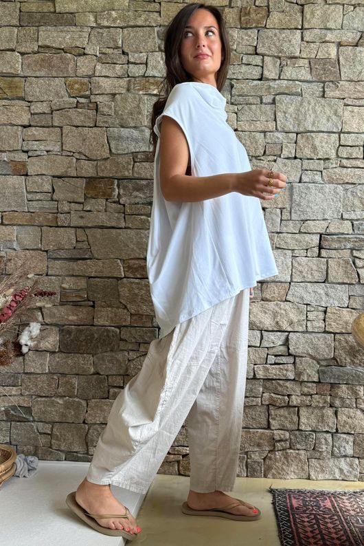 Oscar Drape Trapeze Tank White